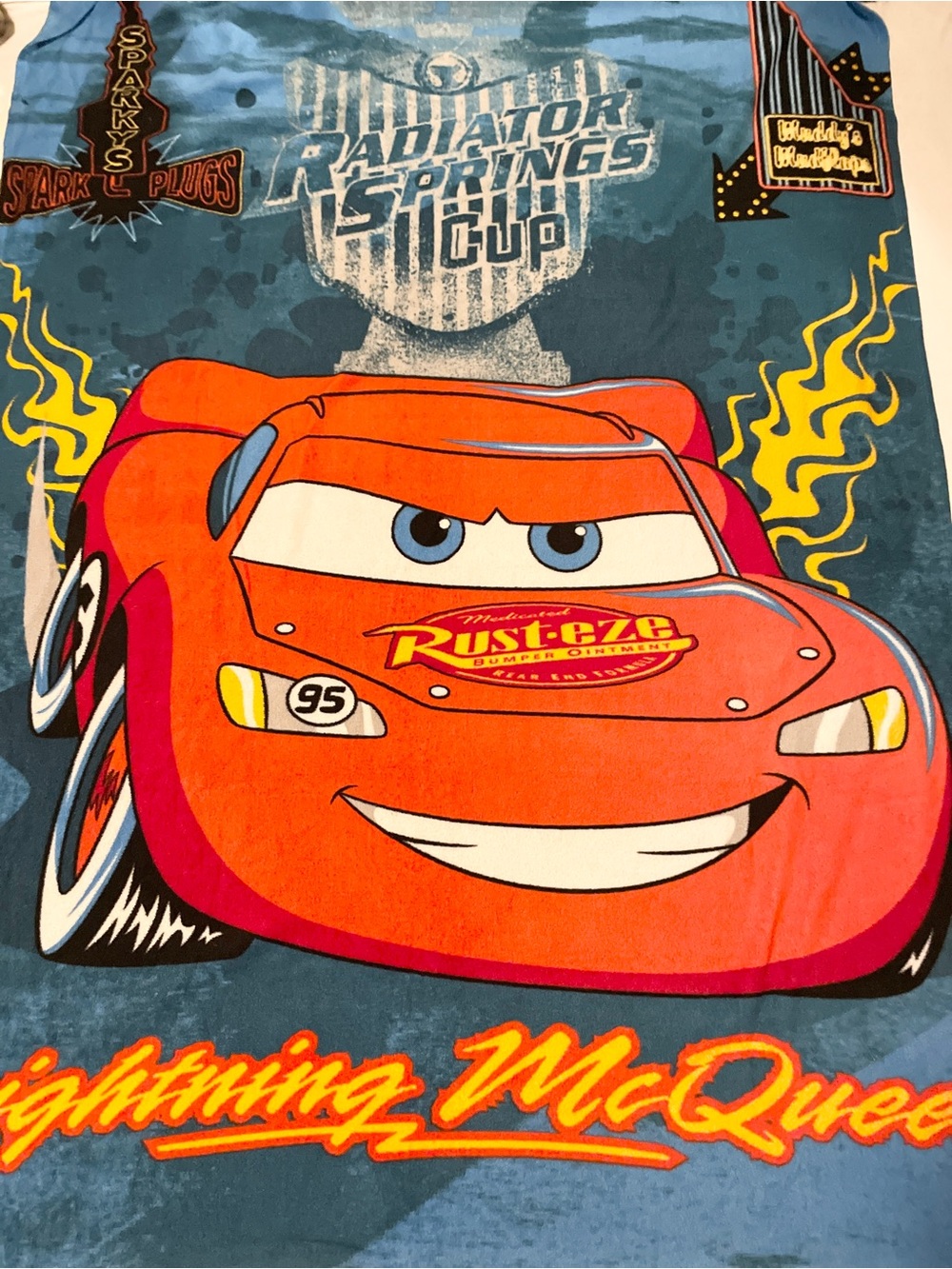 Disney Pixar Cars Lightning McQueen Fleece Throw Blanket 50x60 Radiator Springs